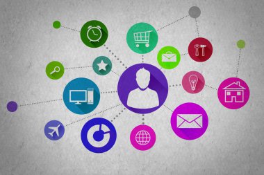 uygulama simgeleri duvar arka plan üzerinde