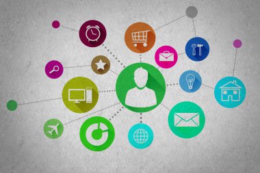 uygulama simgeleri duvar arka plan üzerinde