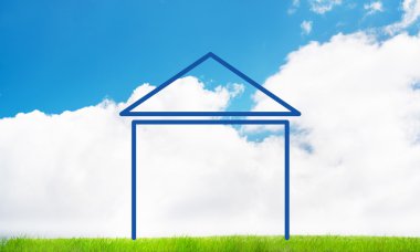 Gökyüzündeki ev manzarası