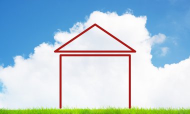 Gökyüzündeki ev manzarası