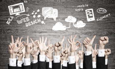 Bir dizi el hareketi.