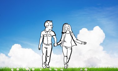 Elle çizilmiş mutlu aile