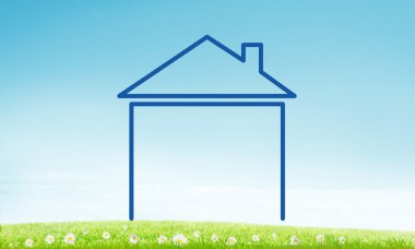 Gökyüzündeki ev manzarası