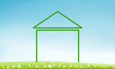 Gökyüzündeki ev manzarası