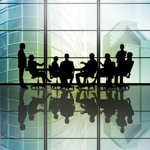 Silhouttes of business people — Stock Photo, Image