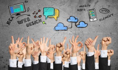 Bir dizi el hareketi.