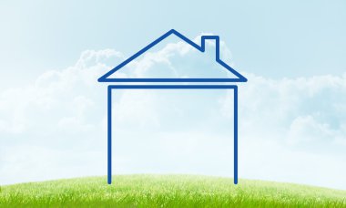 Gökyüzündeki ev manzarası