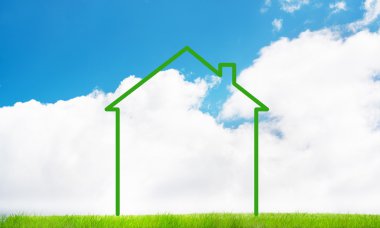 Gökyüzündeki ev manzarası