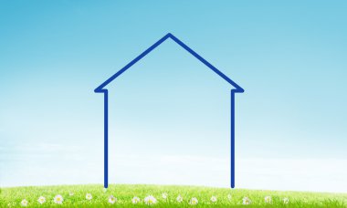 Gökyüzündeki ev manzarası