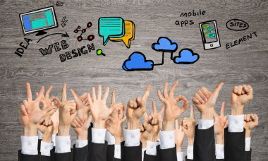 Bir dizi el hareketi.