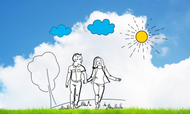 Elle çizilmiş mutlu aile