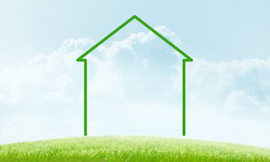 Gökyüzündeki ev manzarası