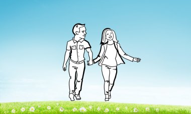 Elle çizilmiş mutlu aile