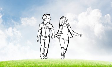 Elle çizilmiş mutlu aile