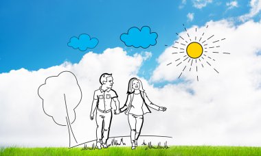 Elle çizilmiş mutlu aile