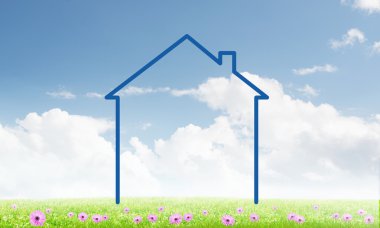 Gökyüzündeki ev manzarası