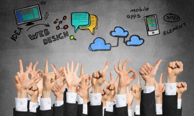 Bir dizi el hareketi.