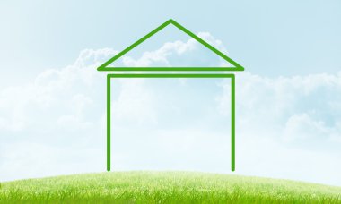 Gökyüzündeki ev manzarası