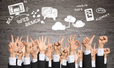 Bir dizi el hareketi.