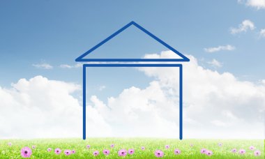 Gökyüzündeki ev manzarası