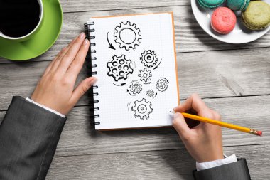 Not Defteri'nde çizim işkadını