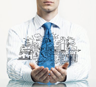 İş adamı iş planını gösterdi