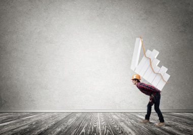 Mühendis adam yakaladığında ilerleme grafik