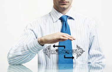 İşadamı koruma iş fikri eller 