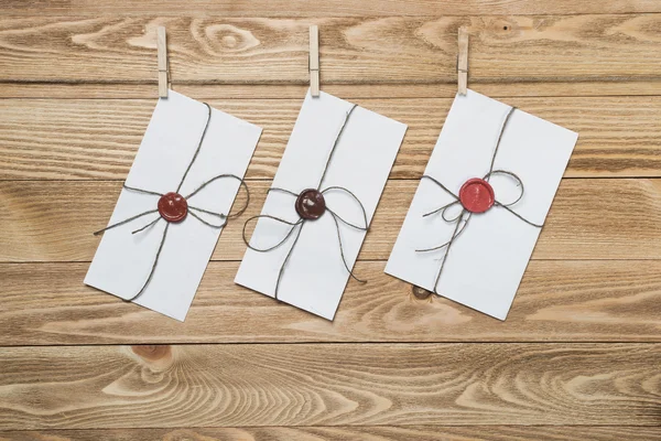 Mail envelopes on rope — Stock Photo, Image