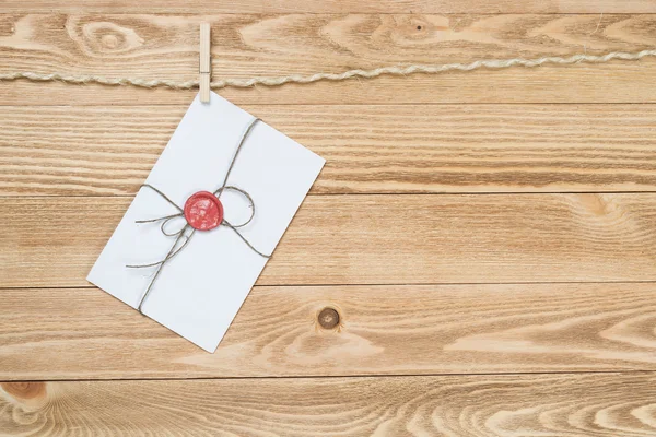 Mail envelope on rope — Stock Photo, Image