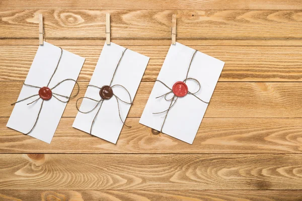 Mail envelopes on rope — Stock Photo, Image