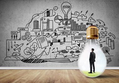 Ampulde sıkışan bir iş adamı