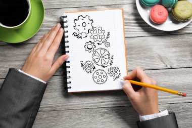 Not Defteri'nde çizim işkadını