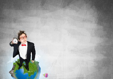 . Kırmızı gözlük komik iş adamı 