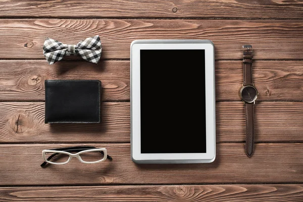 Hipster set on wooden table — Stock Photo, Image