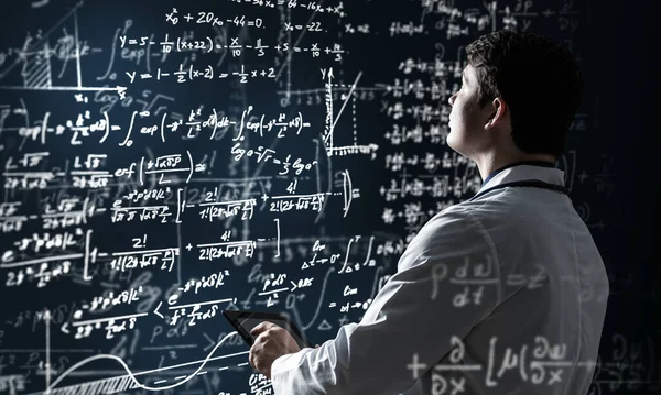 Scientist with tablet — Stock Photo, Image