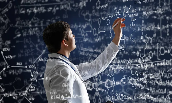 Scientific research of a young scientist — Stock Photo, Image