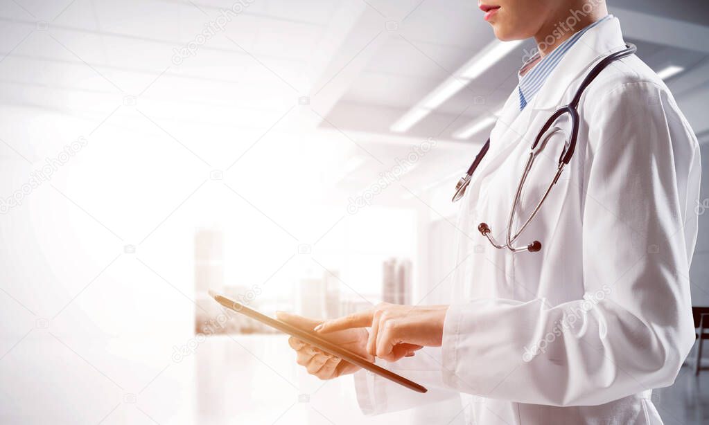 Modern medical industry presented by means of female doctor
