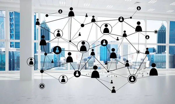 Etkili modern iş için ağ ve kablosuz bağlantı kavramı