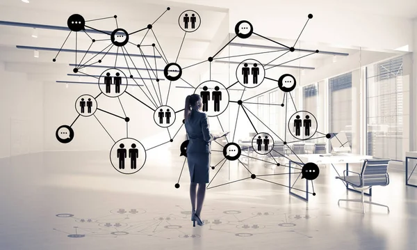 Netwerken en sociale communicatie concept als effectief punt voor moderne bedrijven — Stockfoto