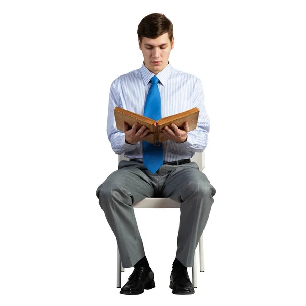 Joven empresario con un libro — Foto de Stock