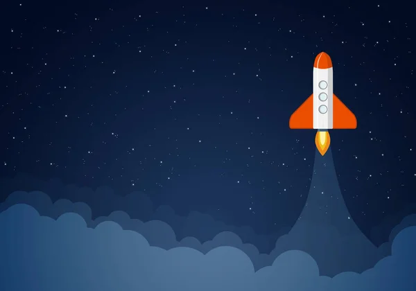 Rocket lyfter ut i yttre rymden — Stockfoto