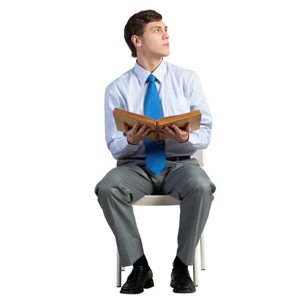 Young businessman with a book — Stock Photo, Image