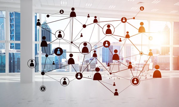 Etkili modern iş için ağ ve kablosuz bağlantı kavramı