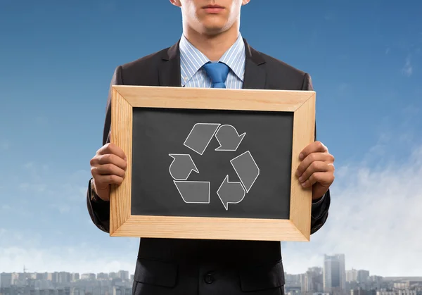 Businessman with frame — Stock Photo, Image