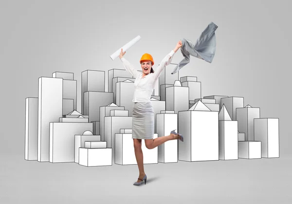 Woman architect — Stock Photo, Image