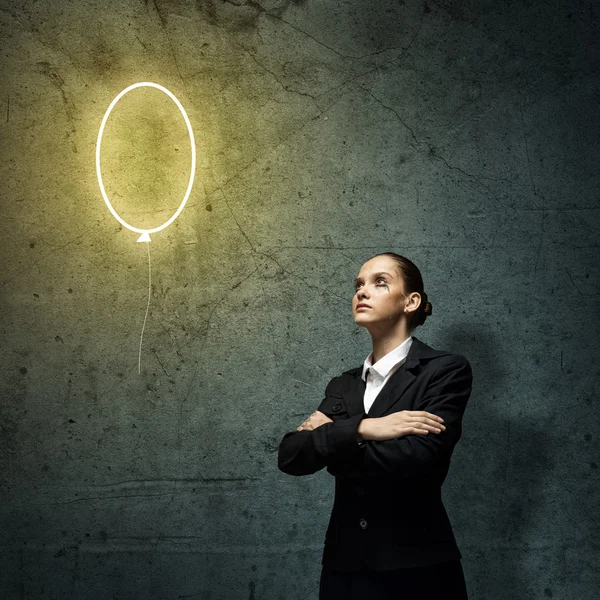 Mujer de negocios reflexiva — Foto de Stock