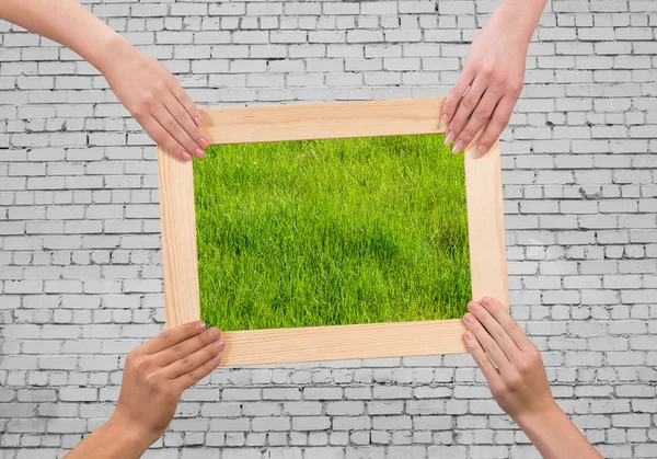 Ram med gräs — Stockfoto