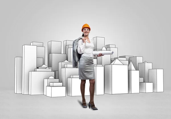 Woman architect — Stock Photo, Image