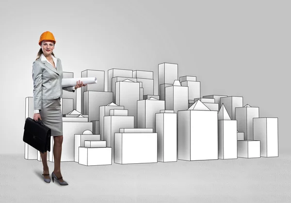 Woman architect — Stock Photo, Image